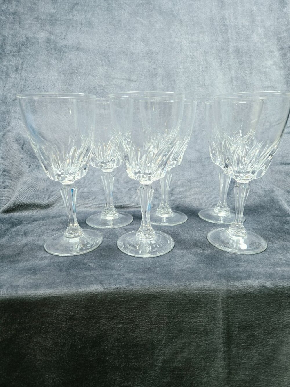 Set of 6 French Flamenco Wine Stems by Cristal D'Arques - Durand